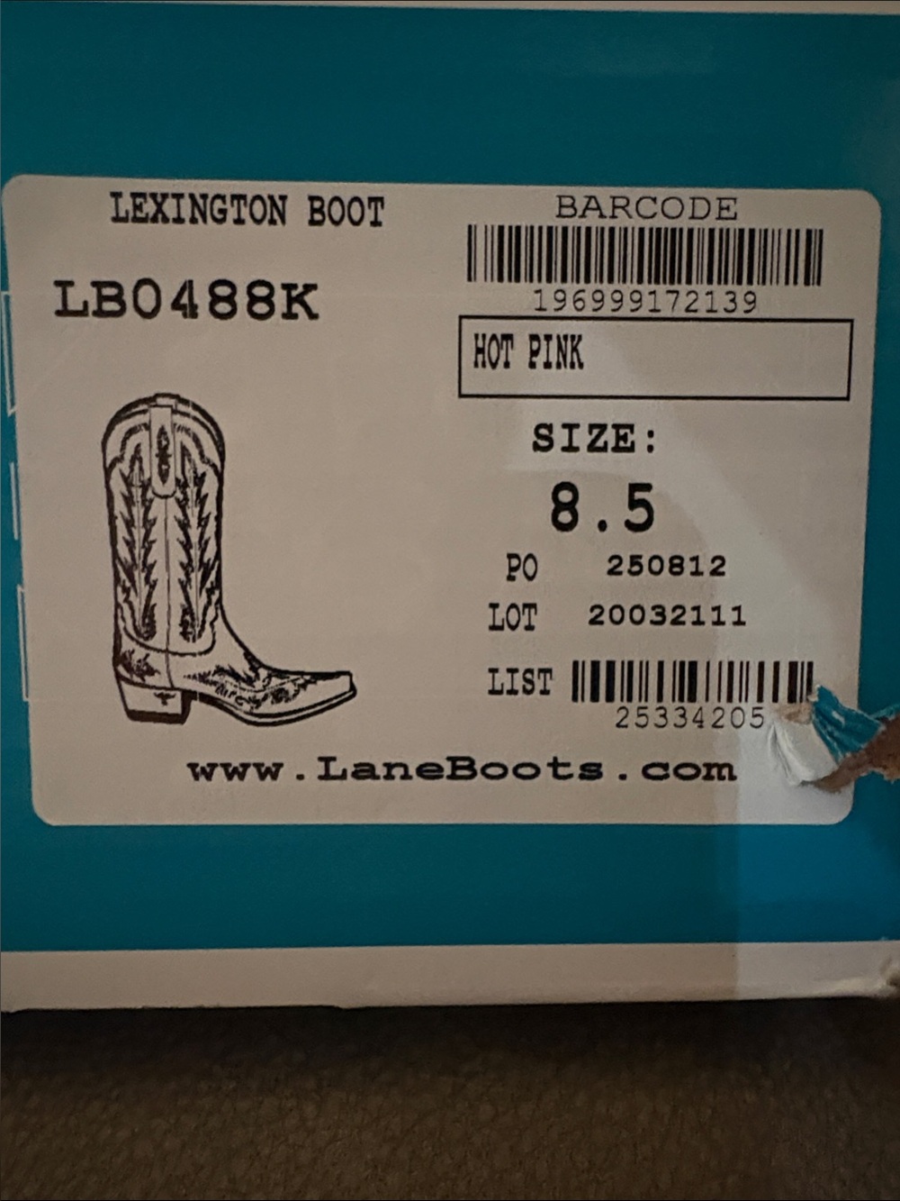 Lane Hot Pink Western Boots - Picture 2 of 2